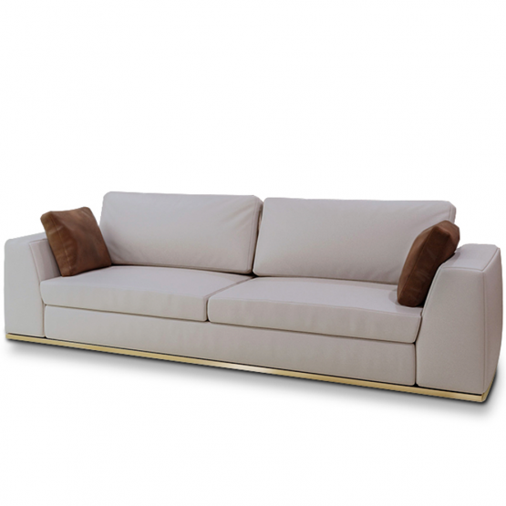 Sofa de dois lugares com base em metal